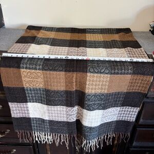 Brown and Black Checkered Blanket
